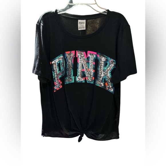 PINK Victoria's Secret Black Graphic Tee - Picture 1 of 2